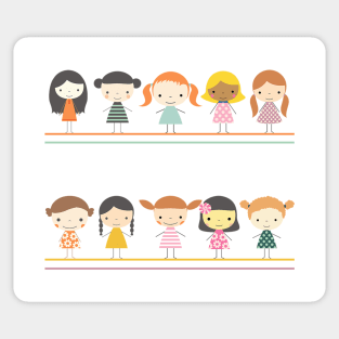 Cute little girls Sticker